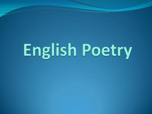 English Poetry