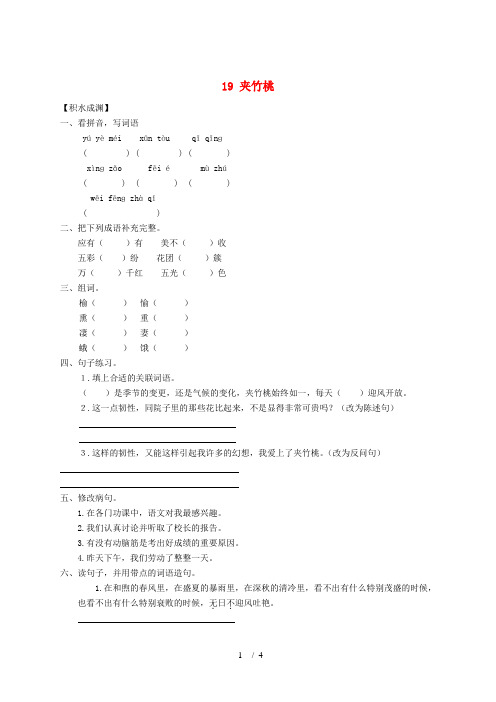 六年级语文下册《19 夹竹桃》同步精练 苏教版