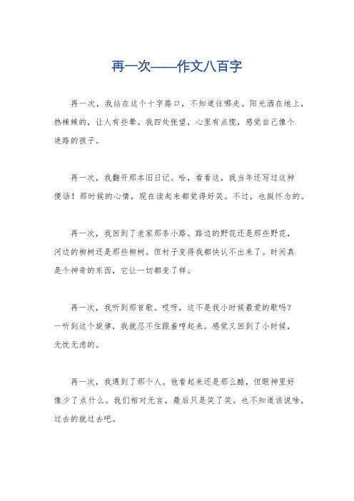 再一次——作文八百字