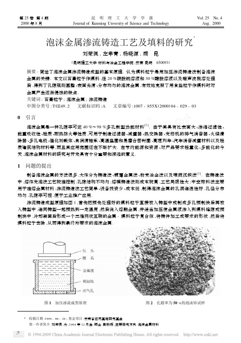 泡沫金属渗流铸造工艺及填料的研究