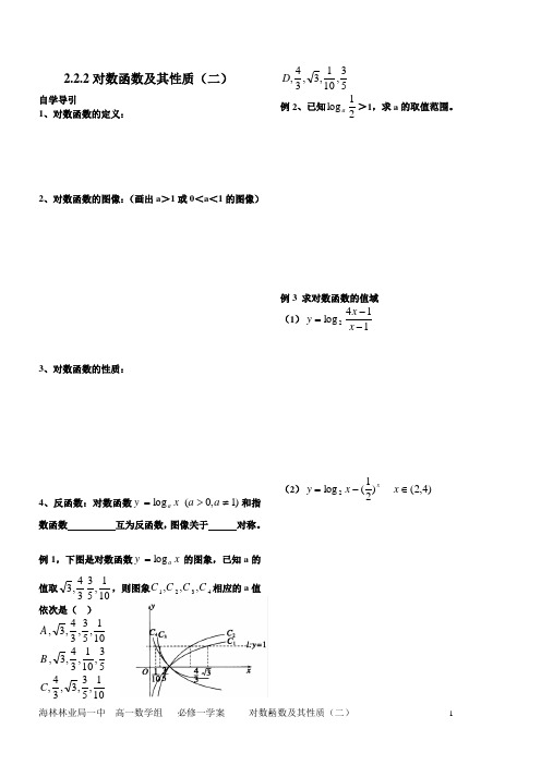 对数函数的图像及性质2