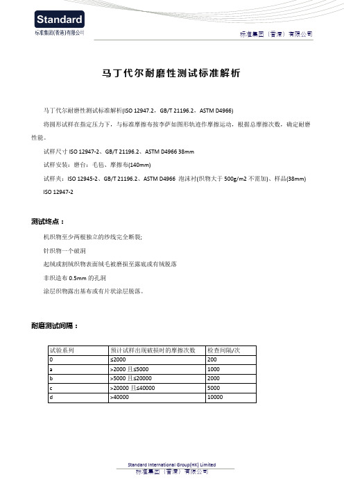 马丁代尔耐磨性测试标准解析