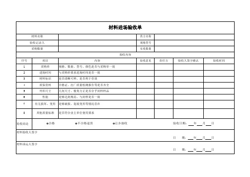 材料进场验收表