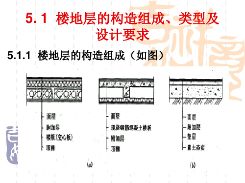 建筑概论   楼地层的构造组成、类型及设计要求