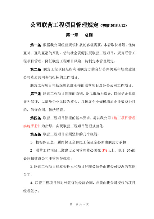 公司联营工建管理规定