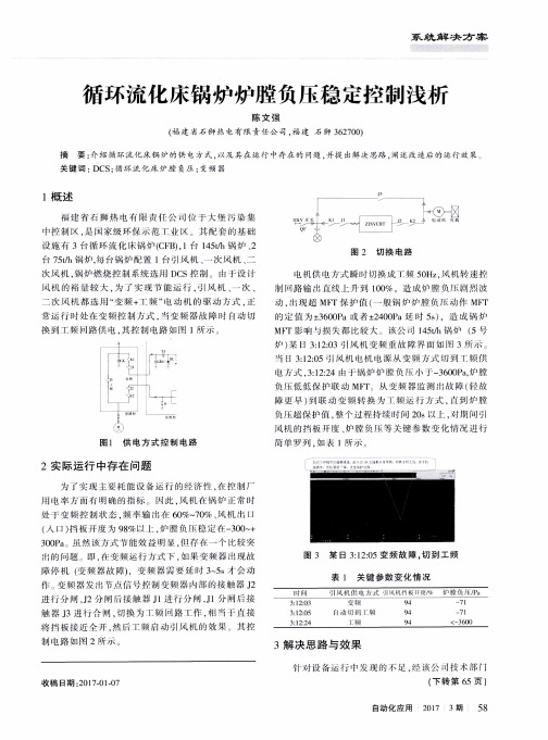 循环流化床锅炉炉膛负压稳定控制浅析