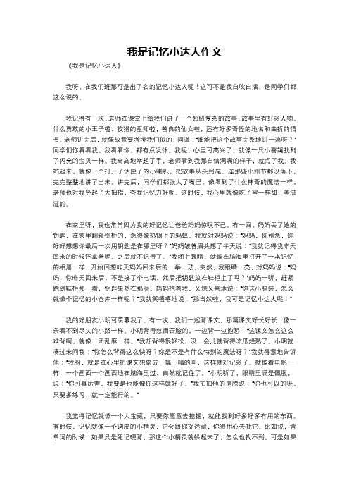 我是记忆小达人作文