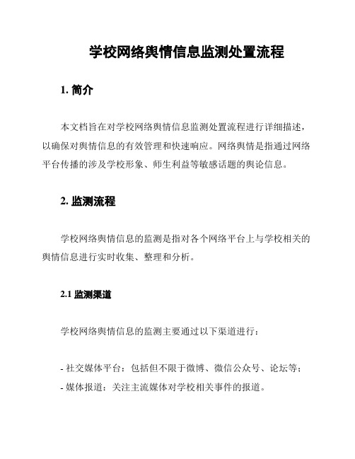 学校网络舆情信息监测处置流程