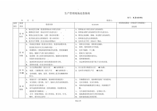 生产过程巡检记录表