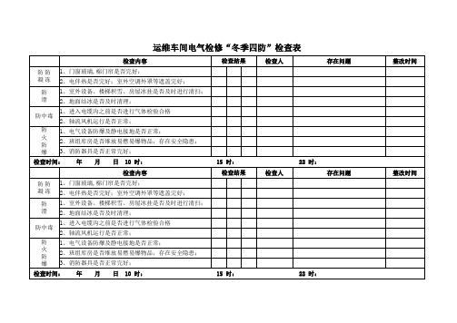 冬季四防检查表