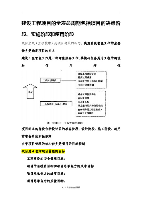 2017年一建项目管理重点总结(最新版)