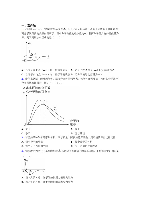 (必考题)初中高中物理选修三第一章《分子动理论》经典测试