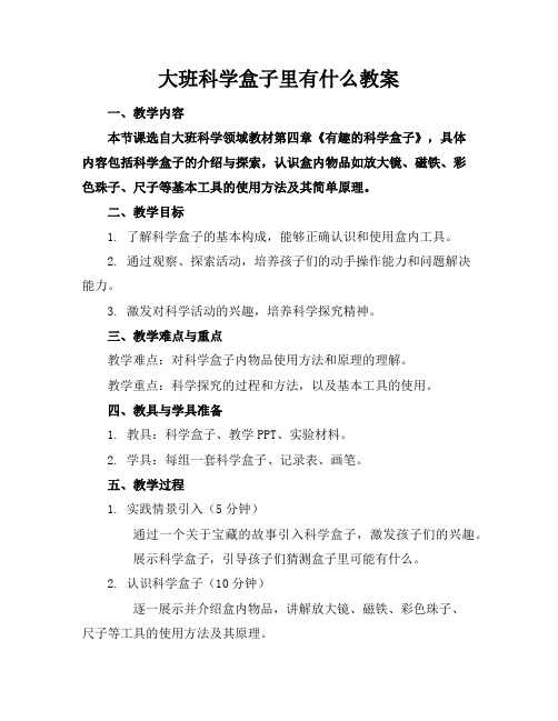 大班科学盒子里有什么教案