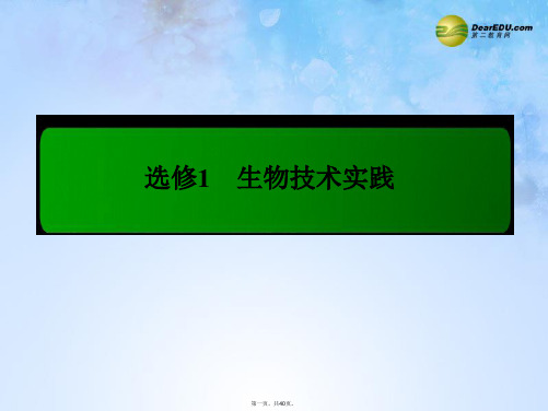 高考生物总复习 专题一 传统发酵技术的应用教学课件 新人教版选修1