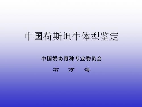 荷斯坦奶牛体型线性鉴定形状评分标准资料