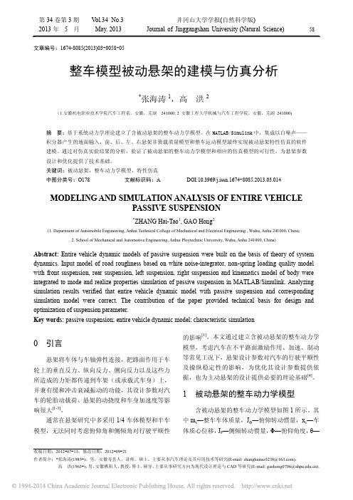 整车模型被动悬架的建模与仿真分析_张海涛