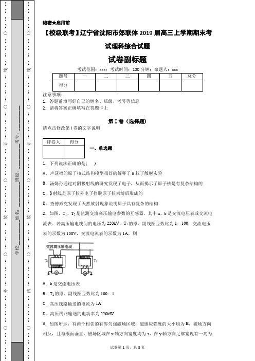 【校级联考】辽宁省沈阳市郊联体2019届高三上学期期末考试理科综合试题-ff087bd88a6e48dbaaf7540c4e84769d