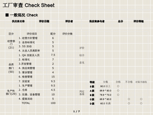 供应商审核报告