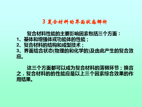 复合材料的界面状态解析了解界面的分类掌握复