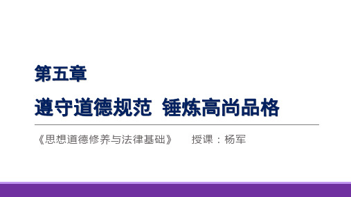 思想道德修养与法律基础课件-第五章-社会公德(杨军)