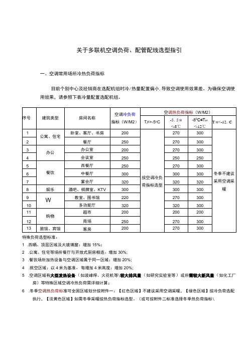 关于多联机空调负荷配管配线选