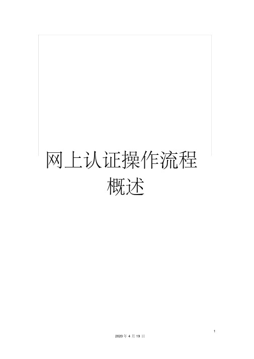 网上认证操作流程概述