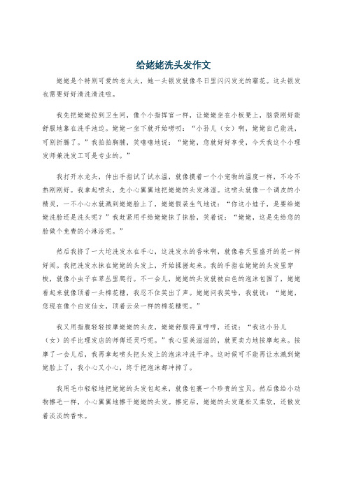 给姥姥洗头发作文