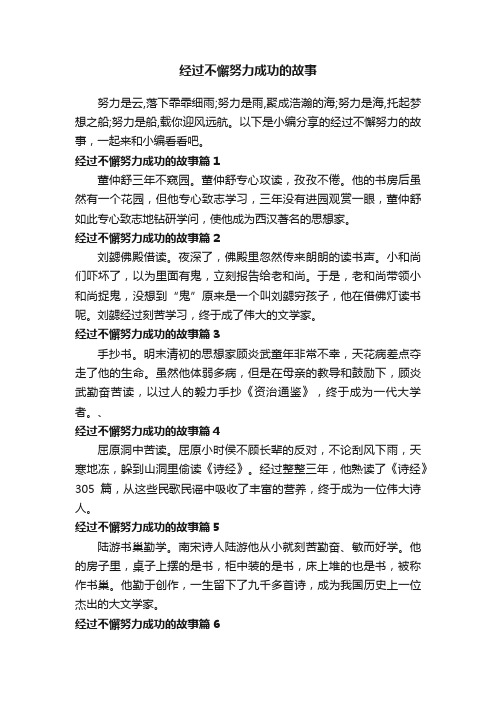 经过不懈努力成功的故事