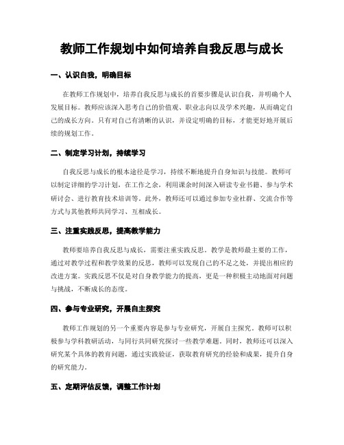 教师工作规划中如何培养自我反思与成长