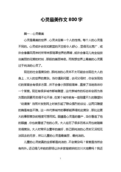 心灵最美作文800字