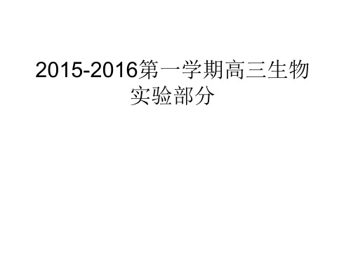 第一学期高三生物实验复习PPT课件