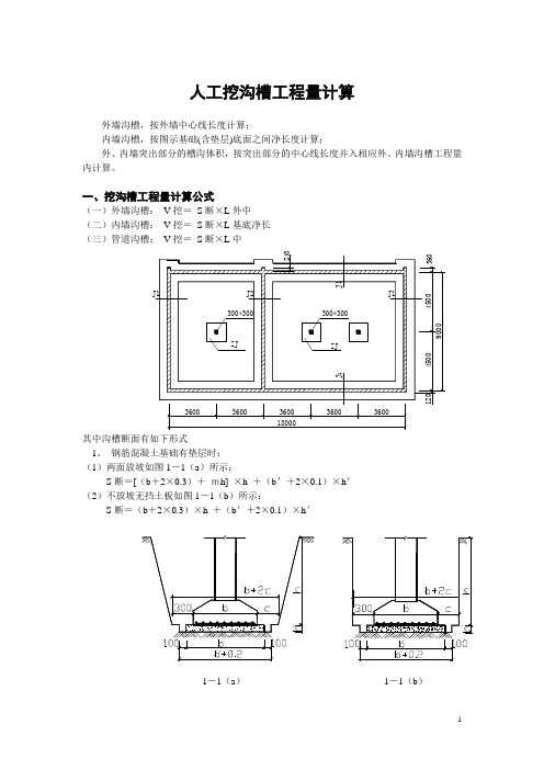 人工挖沟槽工程量计算