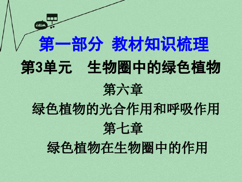 【中考面对面】2016届中考生物 第一部分 教材知识梳理 第3单元 第6-7章 绿色植物在生物圈中的作用复习课件