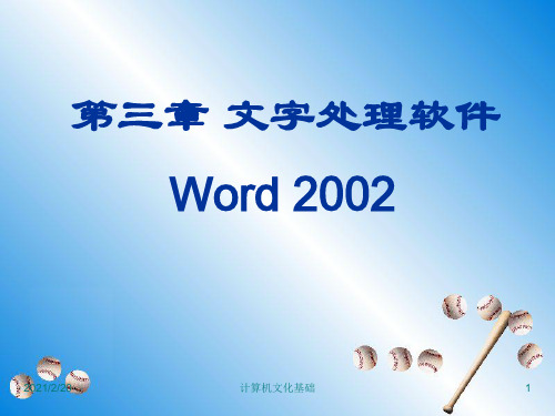 第三章文字处理软件Word精品PPT课件