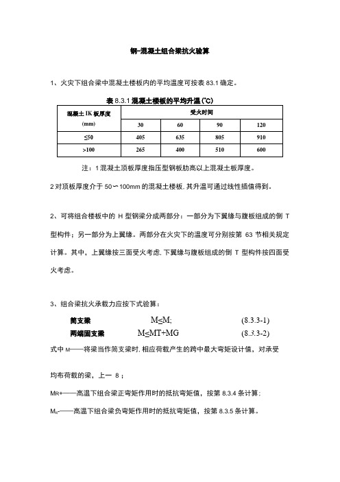 钢-混凝土组合梁抗火验算