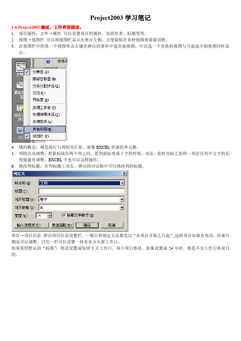 Project2003学习笔记