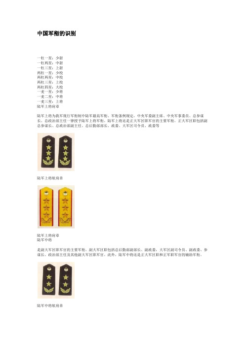 中国军衔识别