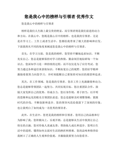 您是我心中的榜样与引领者 优秀作文