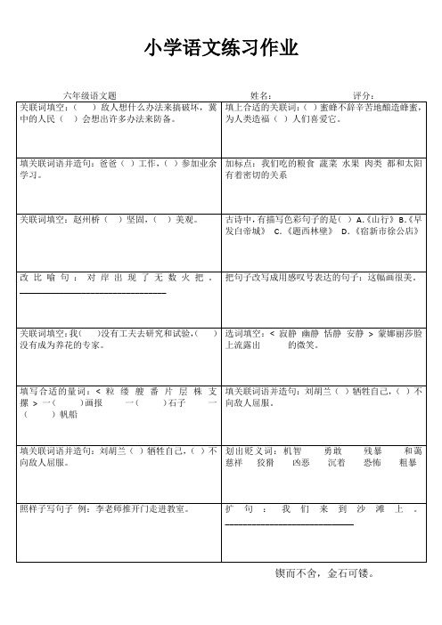 小学语文精作细练习题I (53)