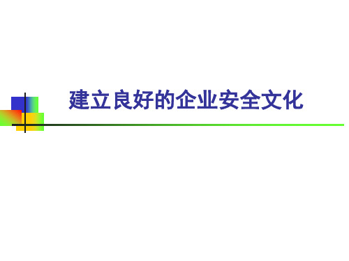 安全文化建设与传统安全生产管理讲义