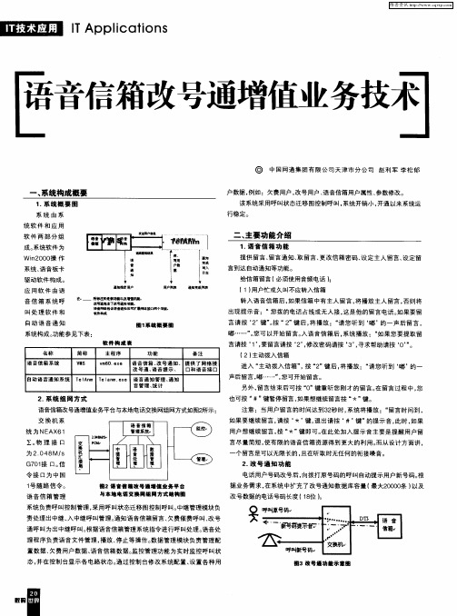 语音信箱改号通增值业务技术