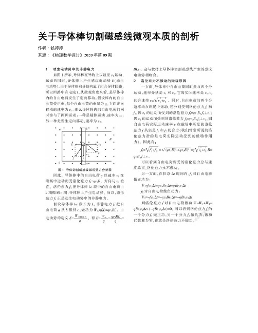 关于导体棒切割磁感线微观本质的剖析