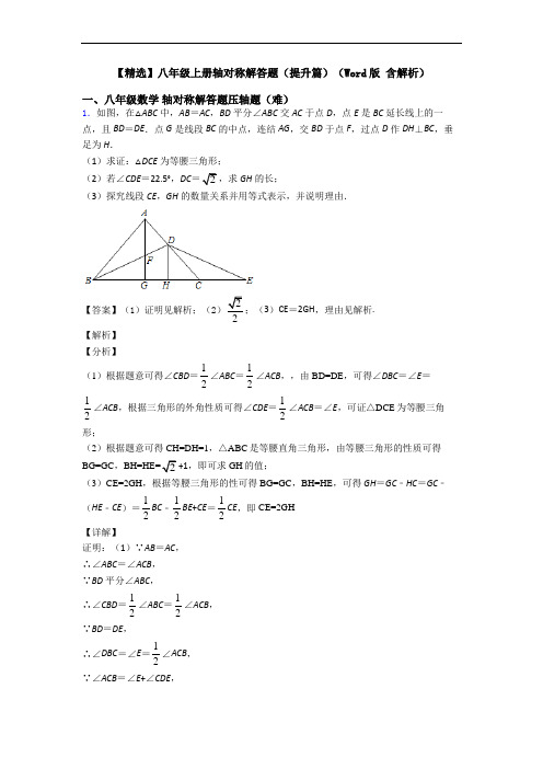 【精选】八年级上册轴对称解答题(提升篇)(Word版 含解析)