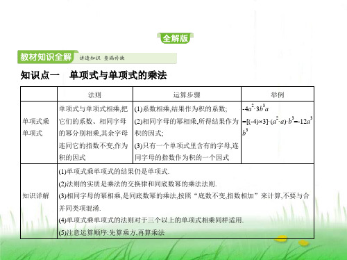 春学期七年级数学下册第一章整式的乘除4整式的乘法同步课件(北师大版)