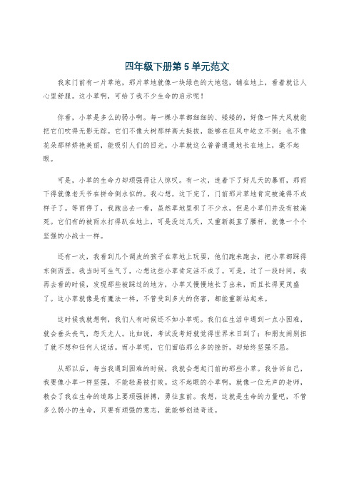 四年级下册第5单元范文