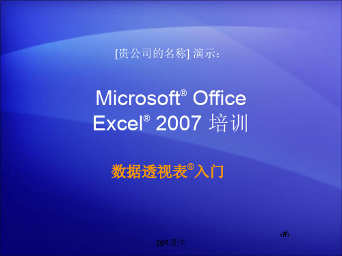 Excel数据透视表  ppt课件