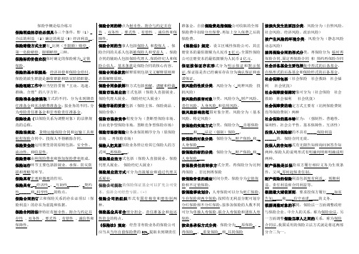 保险学(填空与单选)