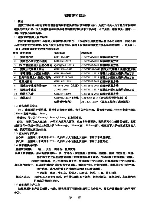 砌墙砖和砌块共27页