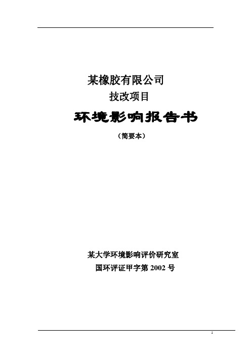 某橡胶有限公司技改项目