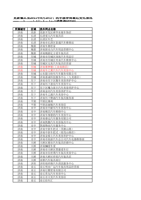 山东建行洗车卡网点